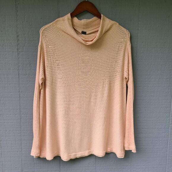 Free People Sweaters - We the Free Peach Ribbed Mock Neck Sweater XS Open